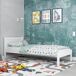 Cama individual de madera N02 120x190 Cama individual de madera N02 120x190 Blanco/ Gris