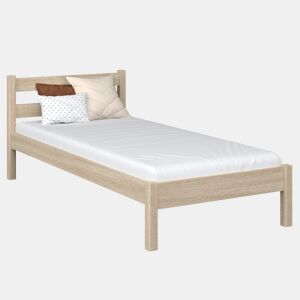Cama individual de carvalho N01 carvalho branqueado
