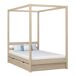 Cama individual de roble con dosel y cajón N01 120x180 Cama individual de roble con dosel y cajón N01 120x180 Roble