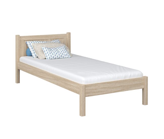 Cama individual de roble n02 roble blanqueado