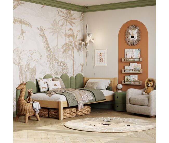 Cama individual de madera n02 pino natural