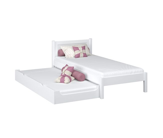 Cama individual con cajón para colchón n02 blanca