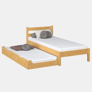 Cama individual de madeira com gaveta para colchão N01 pinho natural