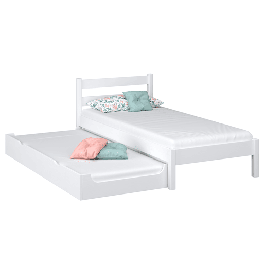 Cama individual de madeira com gaveta para colchão N01 branco