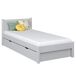 Cama individual de madera con cajón N02 100x200 Cama individual de madera con cajón N02 100x200 Blanco/ Gris