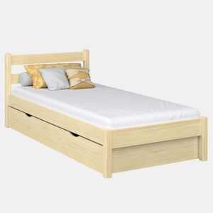 Cama individual de madeira com gaveta N01 pinho incolor