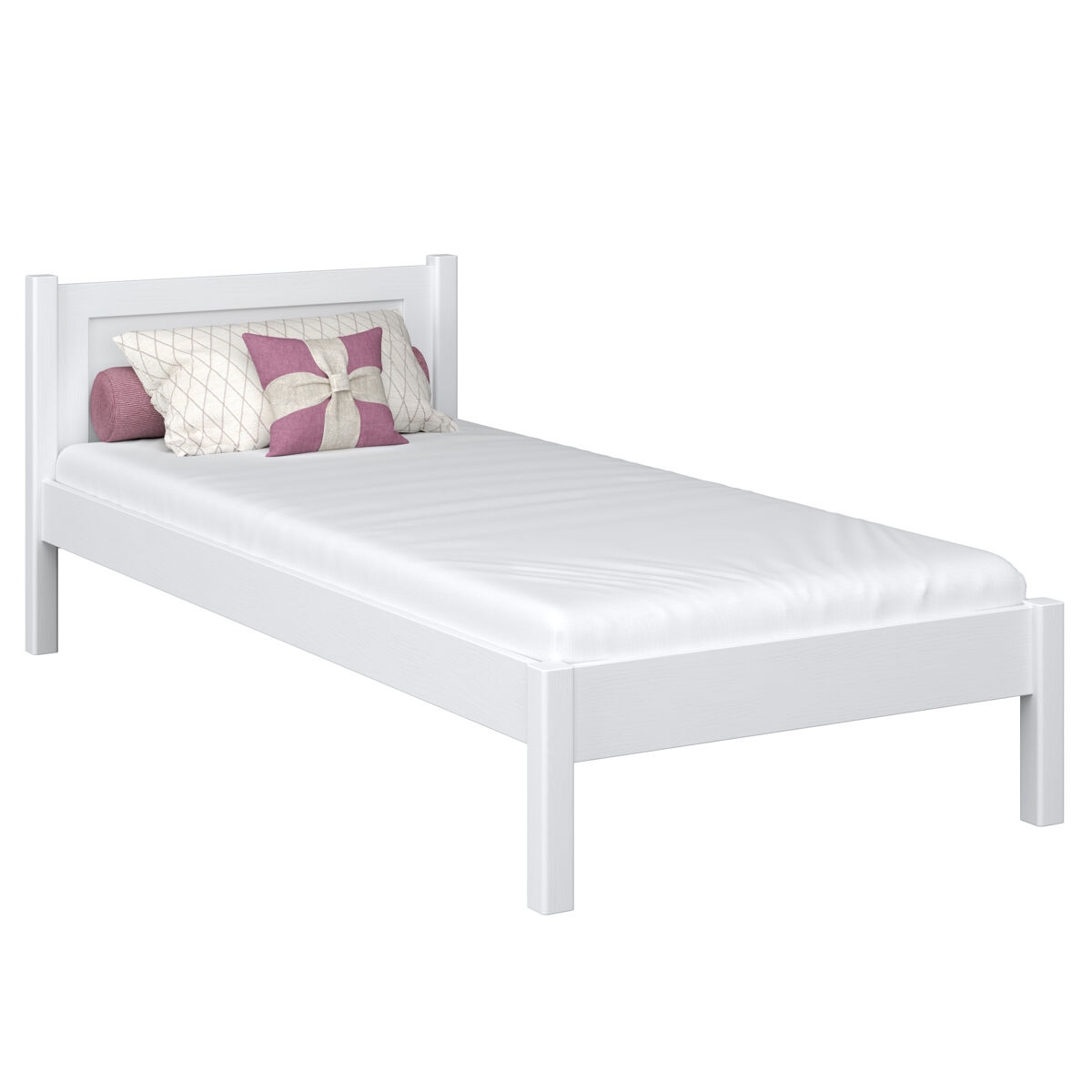 Cama individual de madera n02 blanco