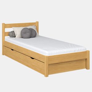 Cama individual de madeira com gaveta N01 pinho natural
