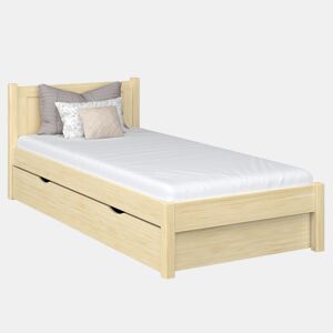 Cama individual de madeira com gaveta N02 pinho incolor