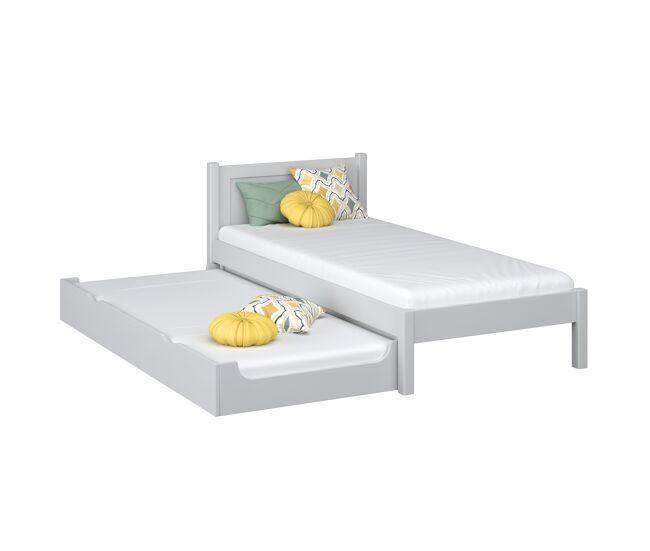 Cama individual con cajón para colchón n02 gris