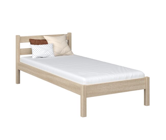 Cama individual de roble N01 roble blanqueado