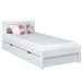 Cama individual de madera con cajón N02 80x200 Cama individual de madera con cajón N02 80x200 Blanco/ Gris