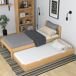 Cama individual de madera con cajón para colchón N01 100x200 Cama individual de madera con cajón para colchón N01 100x200 Pino