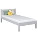 Cama individual de madera N02 90x200 Cama individual de madera N02 90x200 Blanco/ Gris