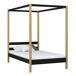 Cama individual de madera con dosel N01 120x180 Cama individual de madera con dosel N01 120x180 Negro