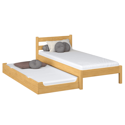 Cama individual de madeira com gaveta para colchão N01 pinho natural Cama individual de madeira com gaveta para colchão N01 pinho natural
