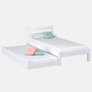 Cama individual de madeira com gaveta para colchão N01 branco