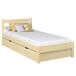 Cama individual de madera con cajón N01 100x190 Cama individual de madera con cajón N01 100x190 Pino
