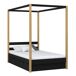 Cama individual de madera con dosel y cajón N01 90x190 Cama individual de madera con dosel y cajón N01 90x190 Negro
