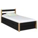 Cama individual de madera con cajón N01 120x190 Cama individual de madera con cajón N01 120x190 Negro