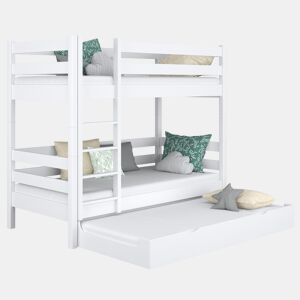 Beliche de madeira com gaveta para colchão N01 branco