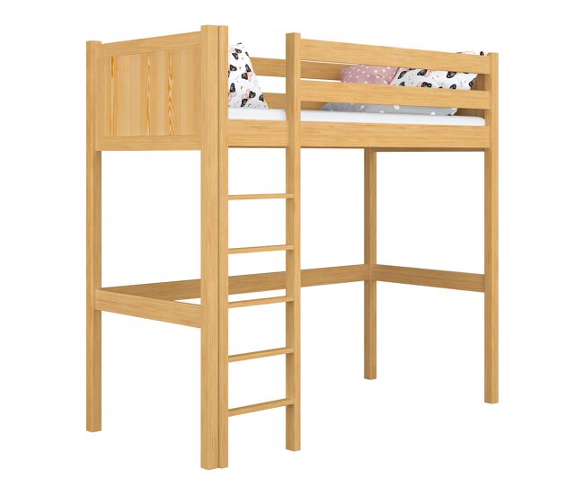 Cama alta de madera N06 pino natural