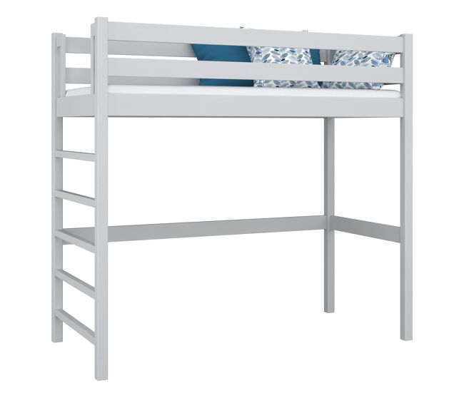 Cama alta de madera N01 gris