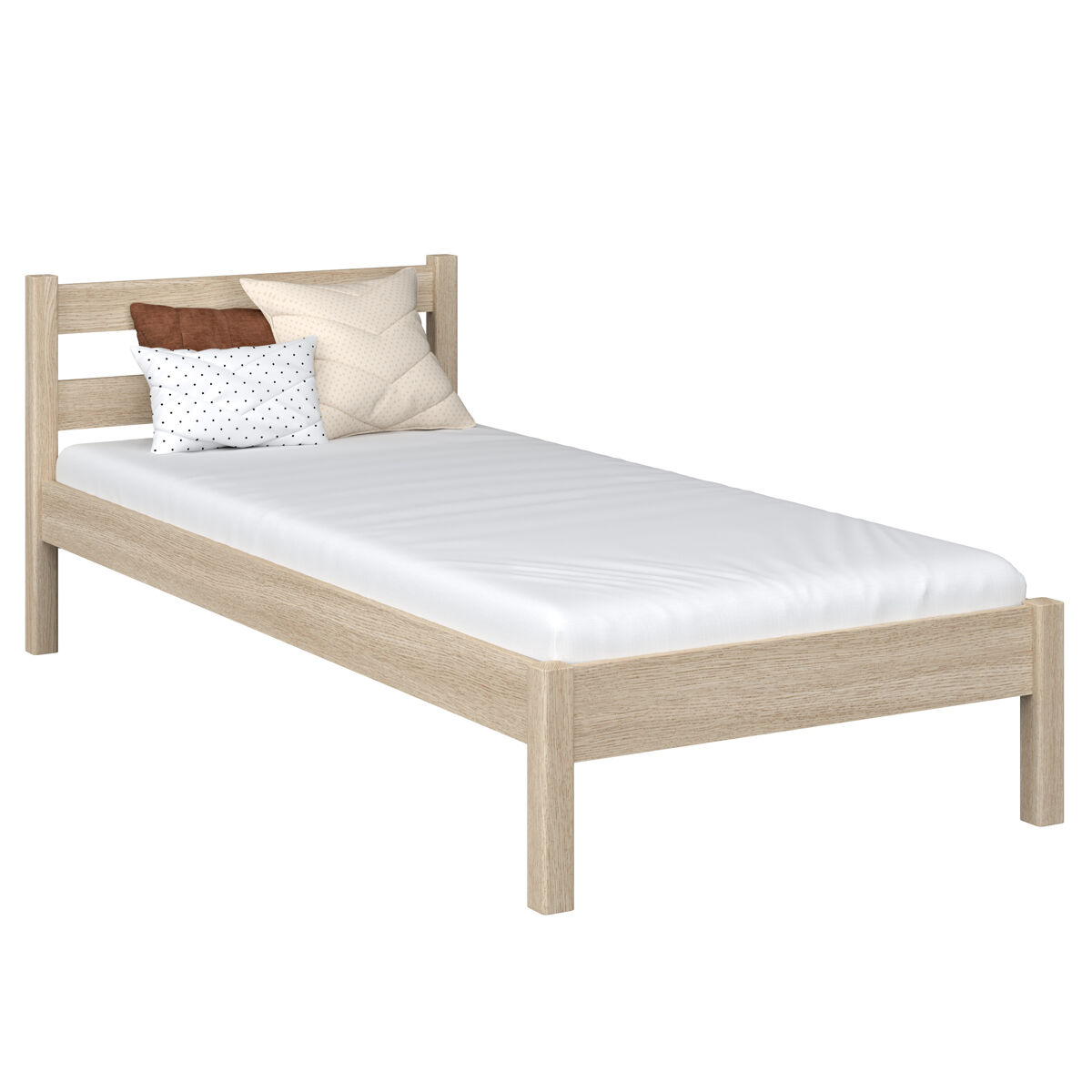 Cama individual de roble n01 roble blanqueado