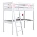 Cama alta de madera con escritorio N03 80x180 Cama alta de madera con escritorio N03 80x180 Blanco/ Gris