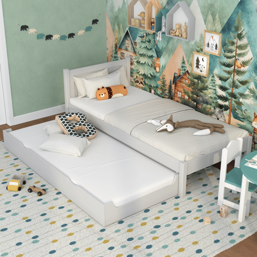 Cama individual com gaveta para colchão N02 cinza