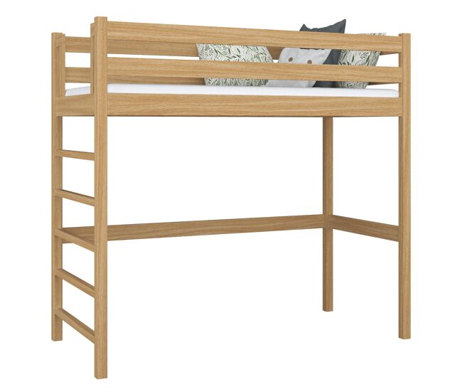 Cama alta de roble N01 roble natural
