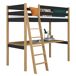 Cama alta de madera con escritorio N03 100x200 Cama alta de madera con escritorio N03 100x200 Negro