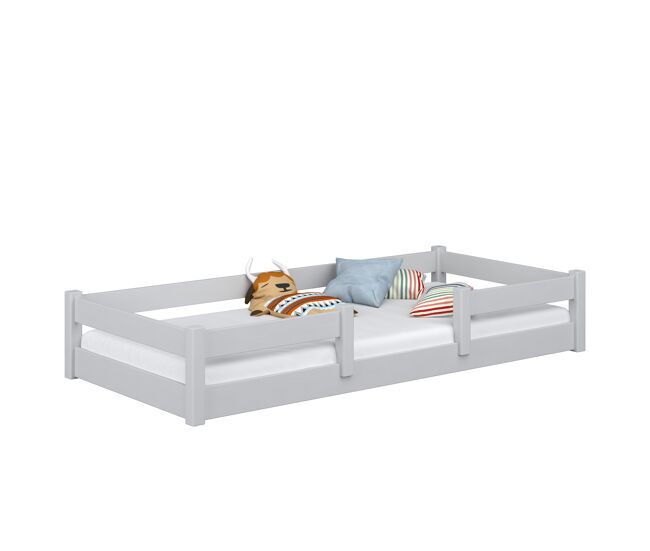 Cama baja de madera n01 gris