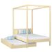 Cama individual de madera con dosel y cajón para colchón N02 120x200 Cama individual de madera con dosel y cajón para colchón N02 120x200 Pino