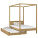 Cama individual de roble con dosel y cajón para colchón adicional N02 100x200 Cama individual de roble con dosel y cajón para colchón adicional N02 100x200 Roble