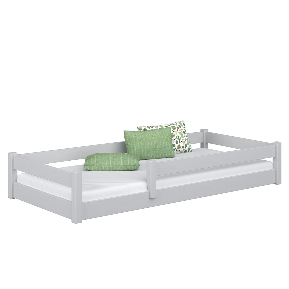 Cama baja de madera n02 gris