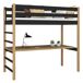 Cama alta de madera con escritorio N01 120x180 Cama alta de madera con escritorio N01 120x180 Negro