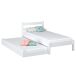Cama individual de madera con cajón para colchón N01 80x200 Cama individual de madera con cajón para colchón N01 80x200 Blanco/ Gris