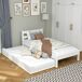 Cama individual de madera con cajón para colchón N01 80x200 Cama individual de madera con cajón para colchón N01 80x200 Blanco/ Gris