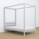 Cama individual de madera con dosel N01 90x190 Cama individual de madera con dosel N01 90x190 Blanco/ Gris