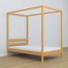 Cama individual de madera con dosel N01 80x190 Cama individual de madera con dosel N01 80x190 Pino