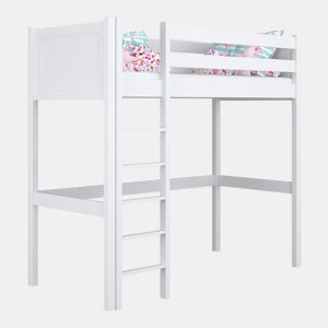 Cama alta de madeira N06 branco