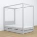 Cama individual de madera con dosel y cajón para colchón N02 100x200 Cama individual de madera con dosel y cajón para colchón N02 100x200 Blanco/ Gris