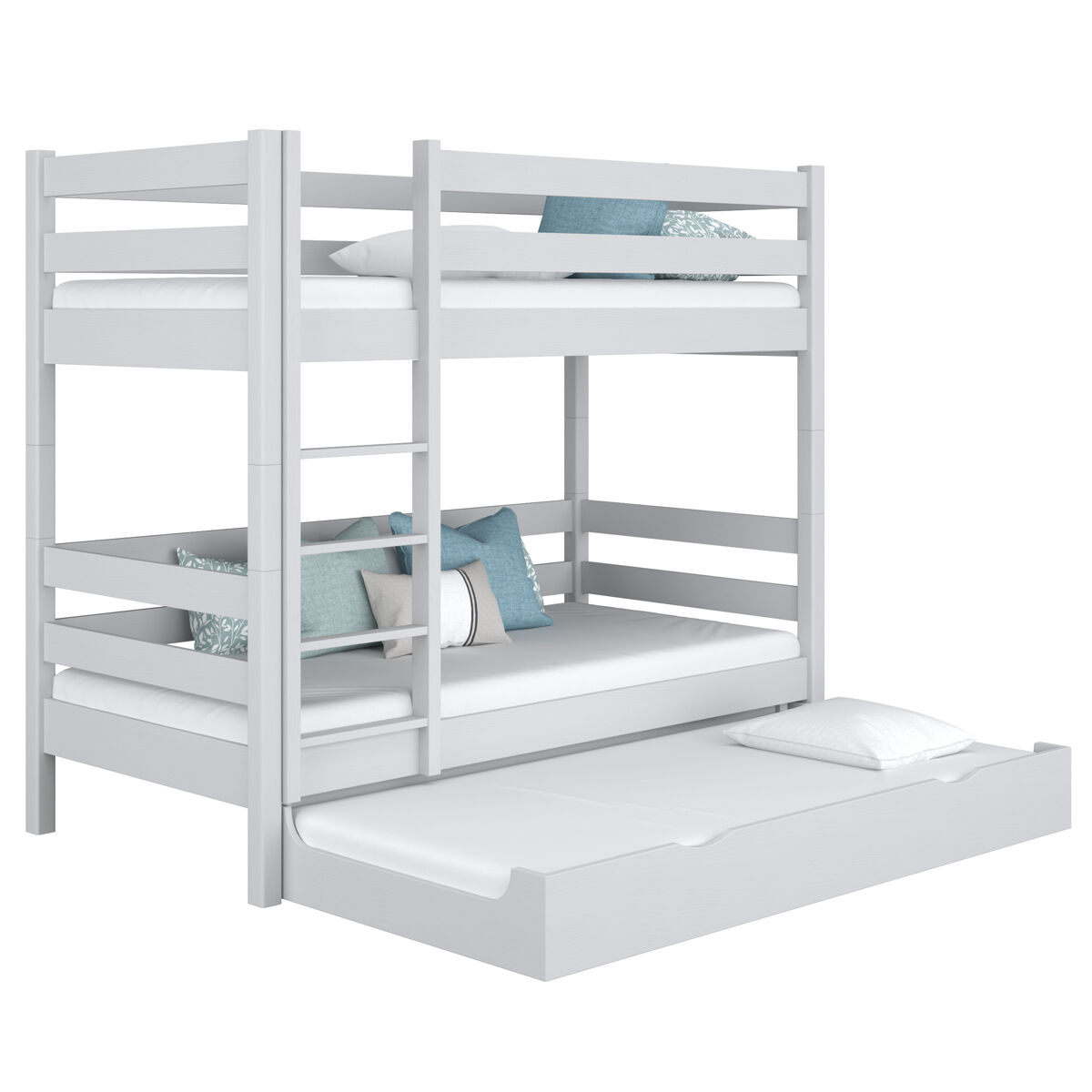 Litera de madera con cajón para colchón n01 gris