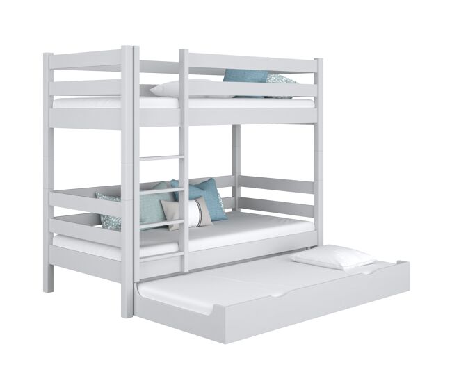 Litera de madera con cajón para colchón n01 gris