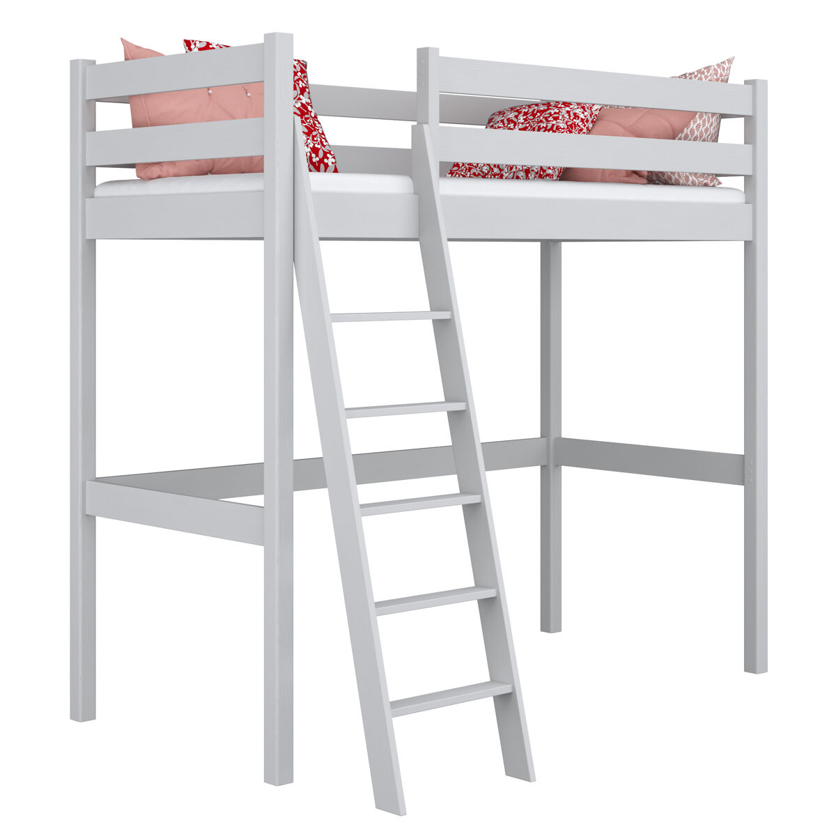 cama alta de madera n03 gris