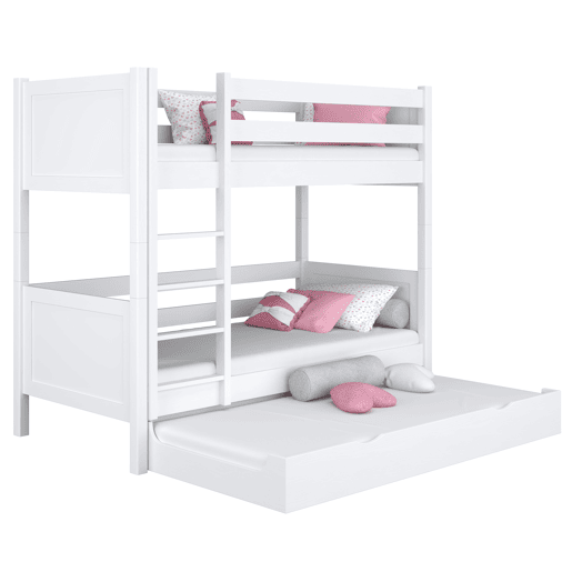 Beliche de madeira com gaveta para colchão N02 branco