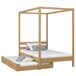 Cama individual de roble con dosel y cajón para colchón adicional N01 80x200 Cama individual de roble con dosel y cajón para colchón adicional N01 80x200 Roble