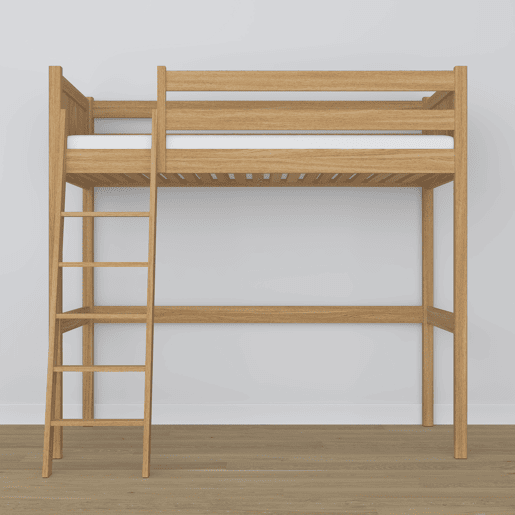 Cama mezzanine de carvalho N04 carvalho natural
