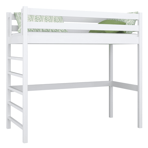 Cama alta de madeira N01 branco Cama alta de madeira N01 branco